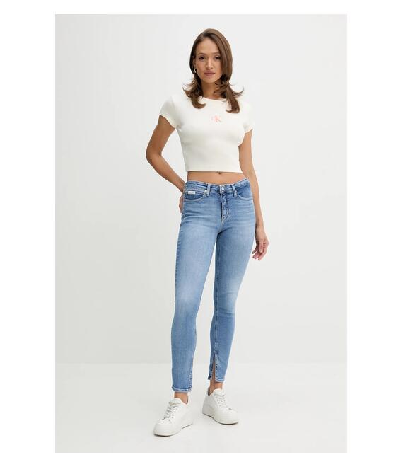 Μπλουζάκι Calvin Klein Jeans χρώμα: άσπρο, LV047AB802