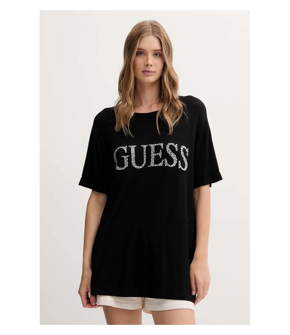 Μπλουζάκι Guess χρώμα: μαύρο, E5GI07 K68D2