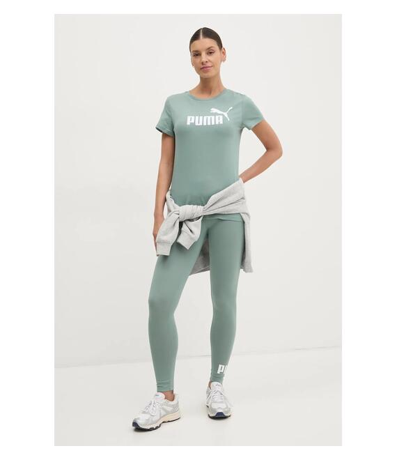 Βαμβακερό μπλουζάκι Puma γυναικείο, χρώμα: πράσινο, 682371