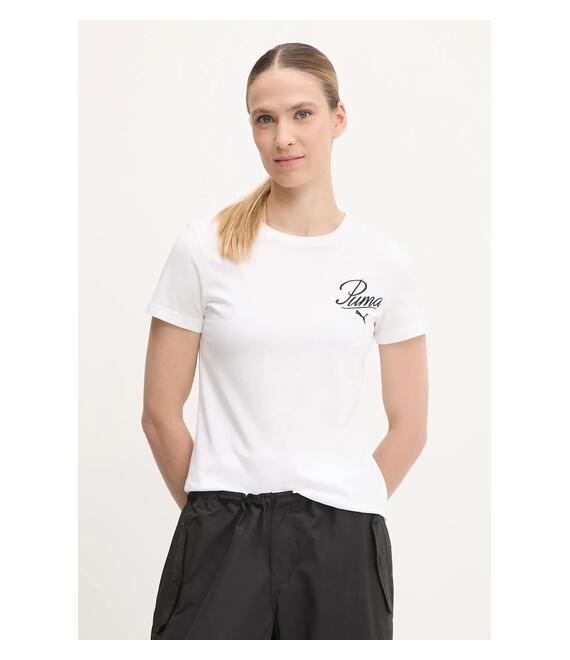 Βαμβακερό μπλουζάκι Puma χρώμα: άσπρο, 684982