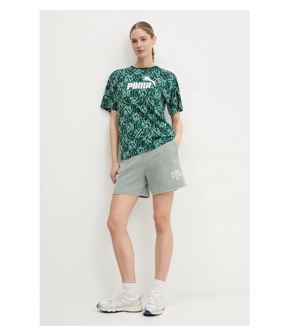 Βαμβακερό μπλουζάκι Puma χρώμα: πράσινο, 685070