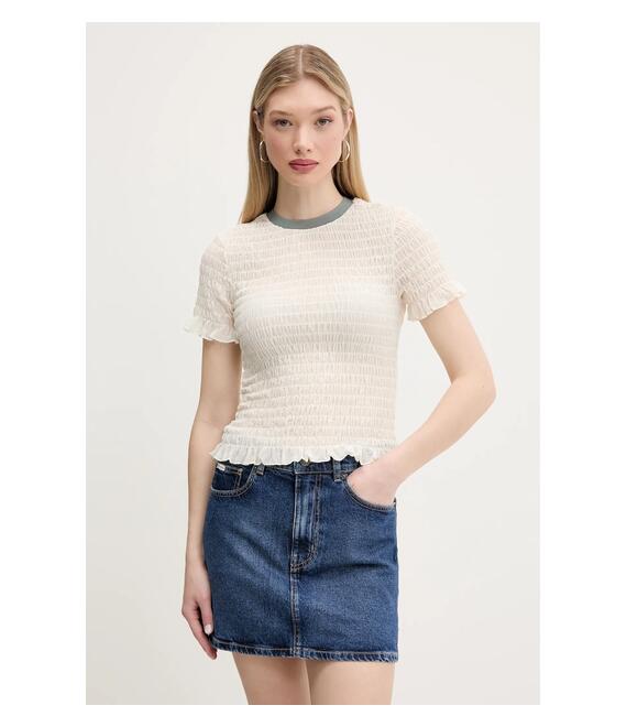 Μπλουζάκι Guess Originals χρώμα: μπεζ, W5GP51 KBBF2