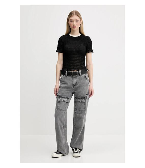 Μπλουζάκι Guess Originals χρώμα: μαύρο, W5GP51 KBBF2
