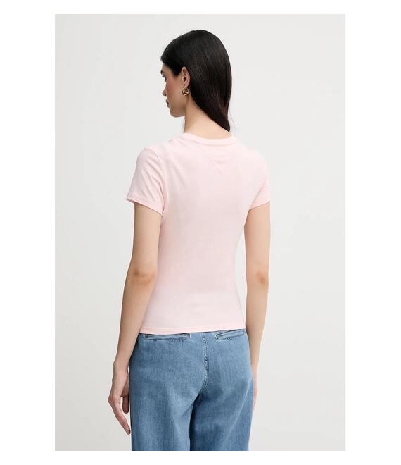Μπλουζάκι Tommy Jeans χρώμα: ροζ, DW0DW20316