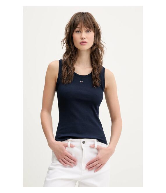 Top Tommy Jeans χρώμα: ναυτικό μπλε, DW0DW20673