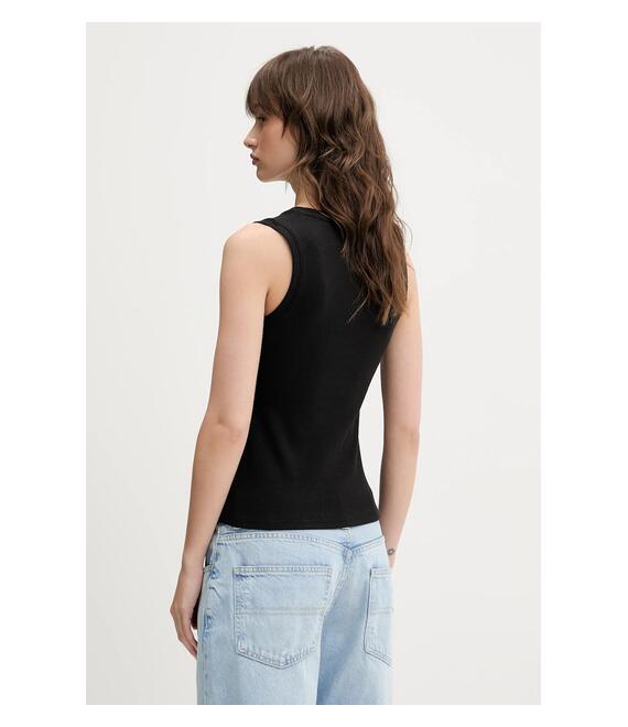 Top Tommy Jeans χρώμα: μαύρο, DW0DW20673