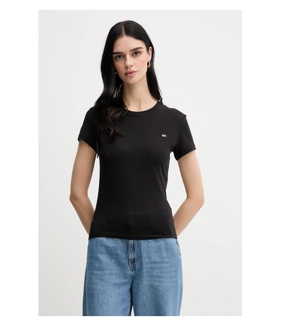 Βαμβακερό μπλουζάκι Tommy Jeans 2-pack χρώμα: μαύρο, DW0DW21366