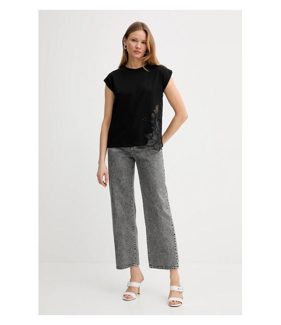 Βαμβακερό μπλουζάκι Marciano Guess NADJA χρώμα: μαύρο, 5GGI02 6298A