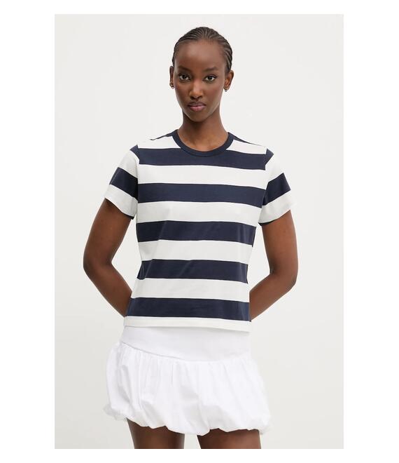 Βαμβακερό μπλουζάκι Abercrombie & Fitch γυναικείο, χρώμα: άσπρο, KI139-5266