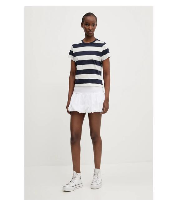 Βαμβακερό μπλουζάκι Abercrombie & Fitch γυναικείο, χρώμα: άσπρο, KI139-5266