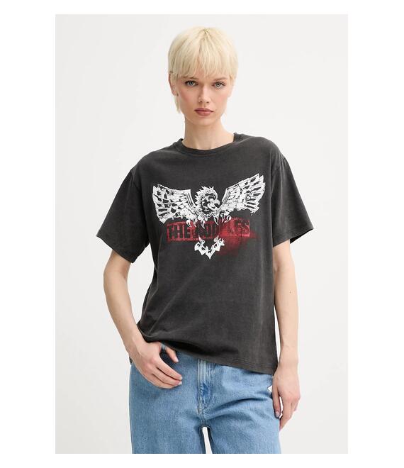 Βαμβακερό μπλουζάκι The Kooples χρώμα: γκρι, FTSC30026K