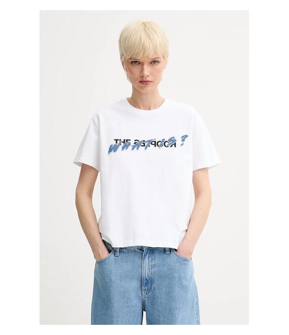 Βαμβακερό μπλουζάκι The Kooples χρώμα: άσπρο, FTSC30049K Βαμβακερό μπλουζάκι The Kooples χρώμα: άσπρο, FTSC30049K