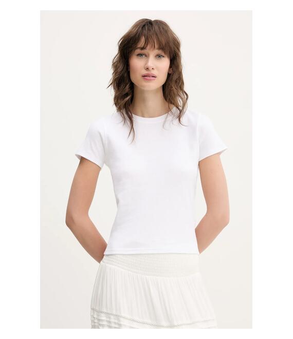 Βαμβακερό μπλουζάκι Hollister Co. χρώμα: άσπρο, KI339-5061