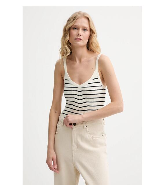 Top Levi's FREJA SCULPT TANK χρώμα: μπεζ, 0013B