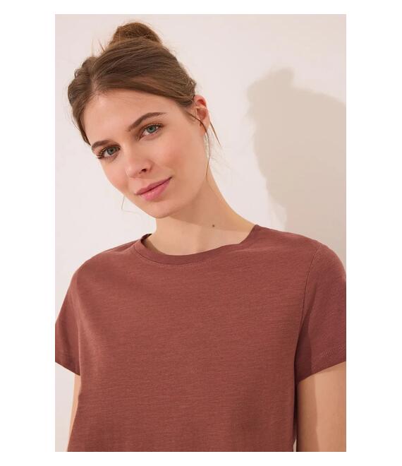 Βαμβακερό μπλουζάκι women'secret χρώμα: καφέ, 3279709