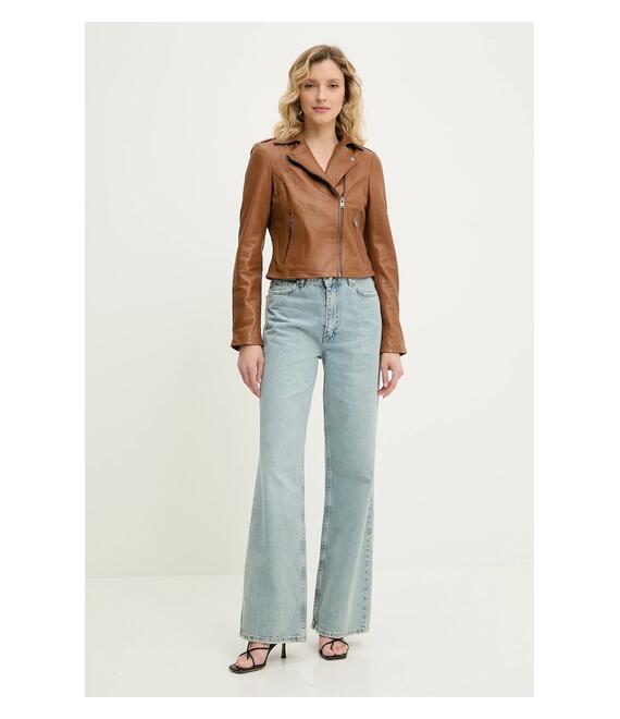 Δερμάτινο jacket Answear Lab γυναικεία, χρώμα: μπεζ
