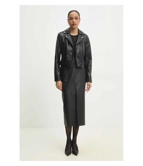 Δερμάτινο jacket Answear Lab γυναικεία, χρώμα: μαύρο