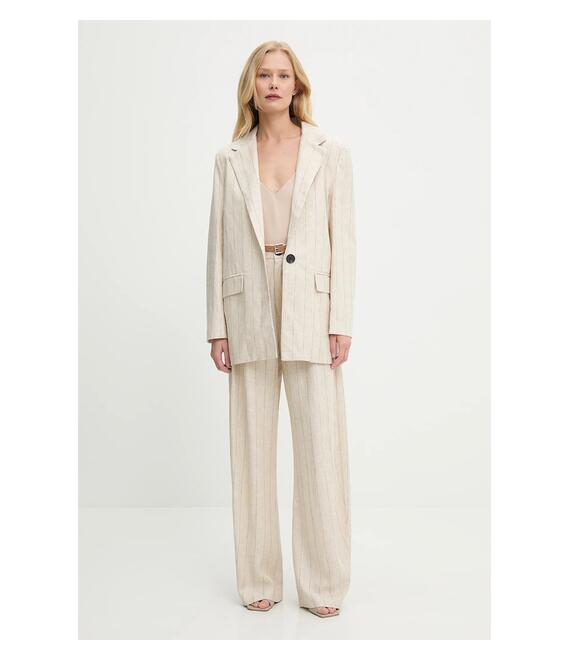 Blazer με μείγμα λινών Answear Lab χρώμα: μπεζ
