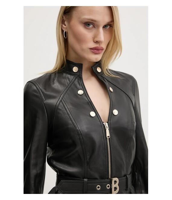 Δερμάτινο μπουφάν Blugirl Blumarine χρώμα: μαύρο, RA5087.P0356