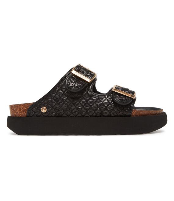 Παντόφλες Genuins Hawaii Raffia G106362 Μαύρο