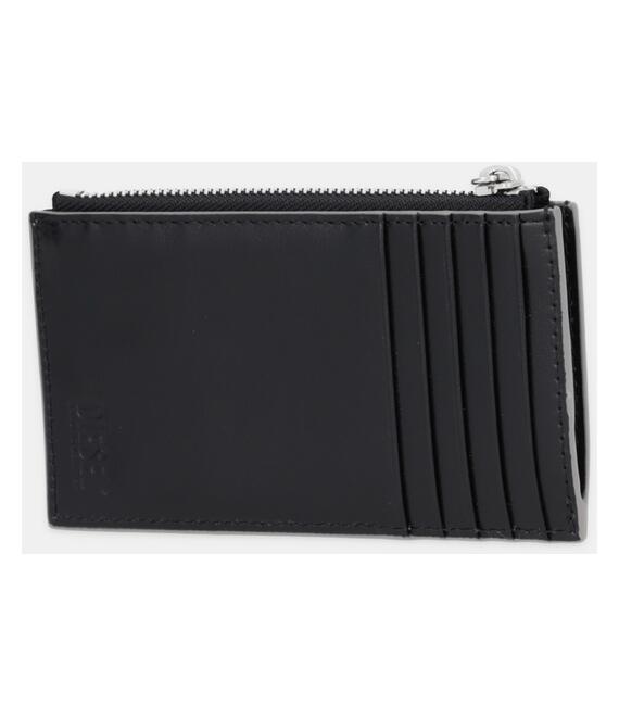 Δερμάτινο πορτοφόλι Diesel 1DR 1DR CARD HOLDER III χρώμα: ασημί, X10270.PS202
