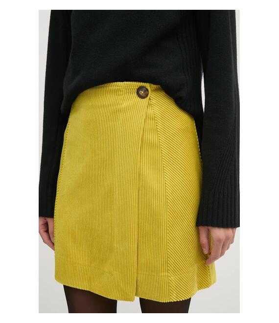 Φούστα κοτλέ United Colors of Benetton χρώμα: κίτρινο, 4Q5GD0048