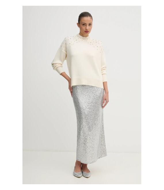 Φούστα United Colors of Benetton χρώμα: ασημί, 4RO6D0046