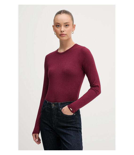 Body με μείγμα κασμίρ United Colors of Benetton χρώμα: μπορντό, 3LRU3B004