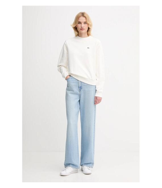 Βαμβακερή μπλούζα Lacoste γυναικεία, χρώμα: μπεζ, SF5270