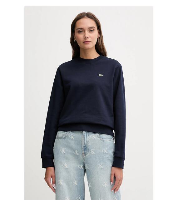 Βαμβακερή μπλούζα Lacoste γυναικεία, χρώμα: ναυτικό μπλε, SF5270