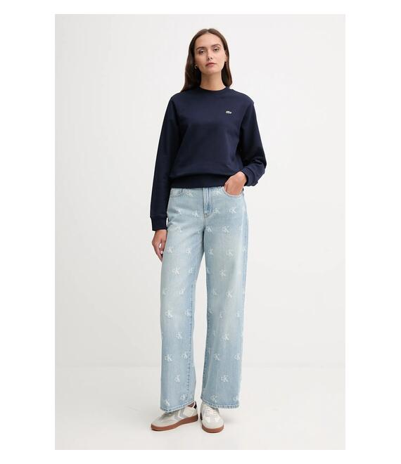 Βαμβακερή μπλούζα Lacoste γυναικεία, χρώμα: ναυτικό μπλε, SF5270