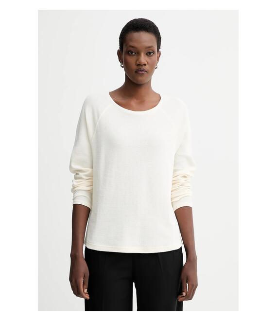 Βαμβακερή μπλούζα με μακριά μανίκια Marc O'Polo χρώμα: μπεζ, 5000007079