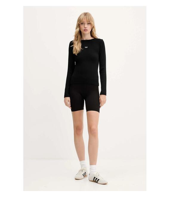 Μακρυμάνικο Guess Jeans χρώμα: μαύρο, W5BP01 KA0H1