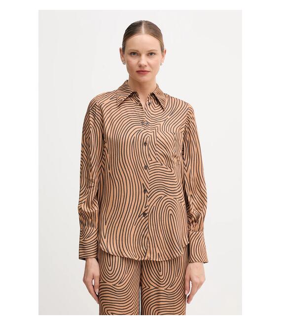 Πουκάμισο Marc Aurel χρώμα: καφέ, 6258-1002-24812