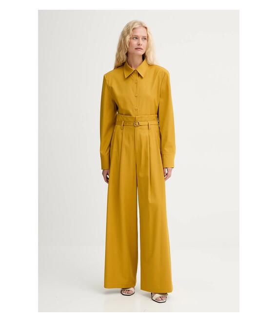 Μάλλινο πουκάμισο ISABELLE BLANCHE χρώμα: κίτρινο, IS25FW-C037-T002