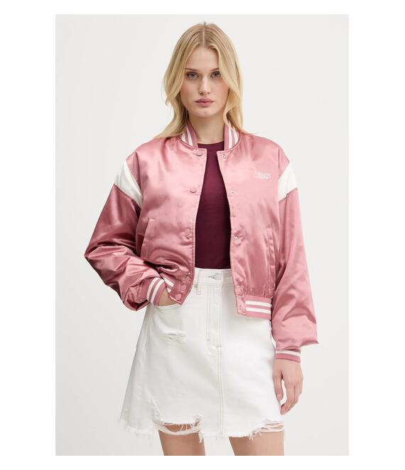 Μπουφάν bomber Tommy Jeans χρώμα: πορτοκαλί, DW0DW20960