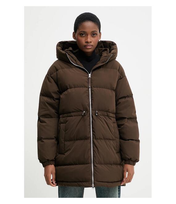 Μπουφάν με επένδυση από πούπουλα United Colors of Benetton χρώμα: καφέ, 22T6DN087