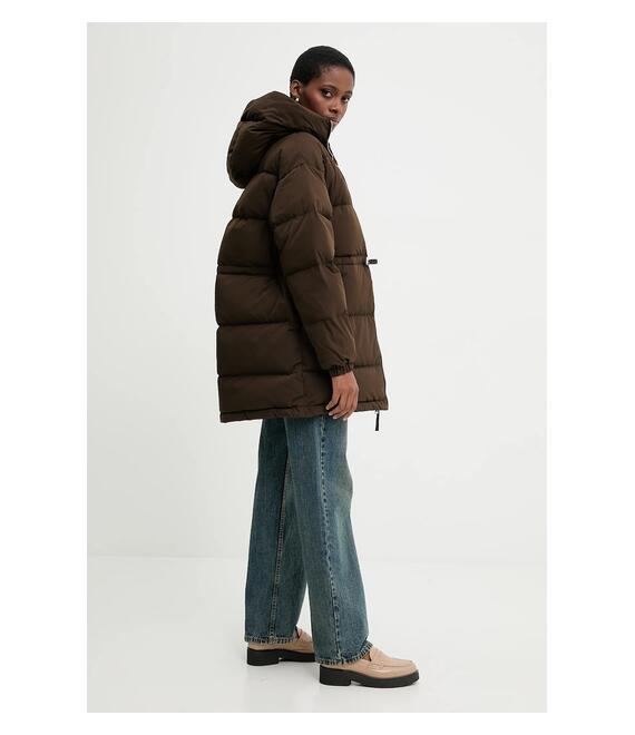 Μπουφάν με επένδυση από πούπουλα United Colors of Benetton χρώμα: καφέ, 22T6DN087