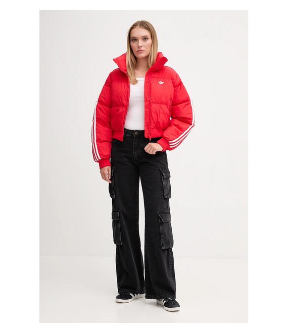 Μπουφάν adidas Originals Cropped Puffer χρώμα: κόκκινο, JX2966