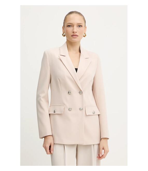 Σακάκι Guess FIONA χρώμα: μπεζ, W5YN20 WH9Y2