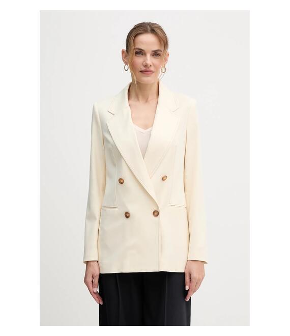 Μπλέιζερ με μίγμα μαλλιού United Colors of Benetton χρώμα: μπεζ, 2YVXDW03A