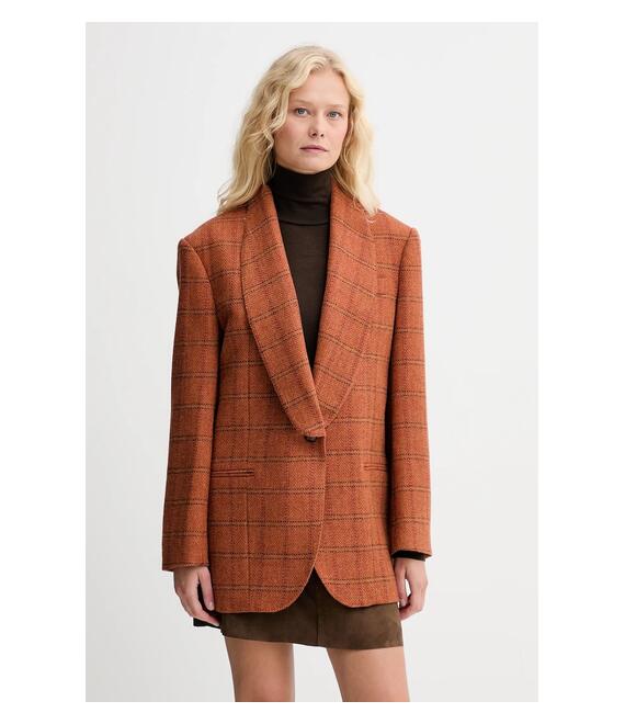 Σακάκι με προσθήκη μάλλινου υφάσματος Weekend Max Mara MINTEA χρώμα: πορτοκαλί, 2525046036600