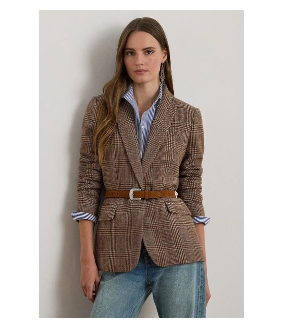 Σακάκι Lauren Ralph Lauren χρώμα: καφέ, 200979814