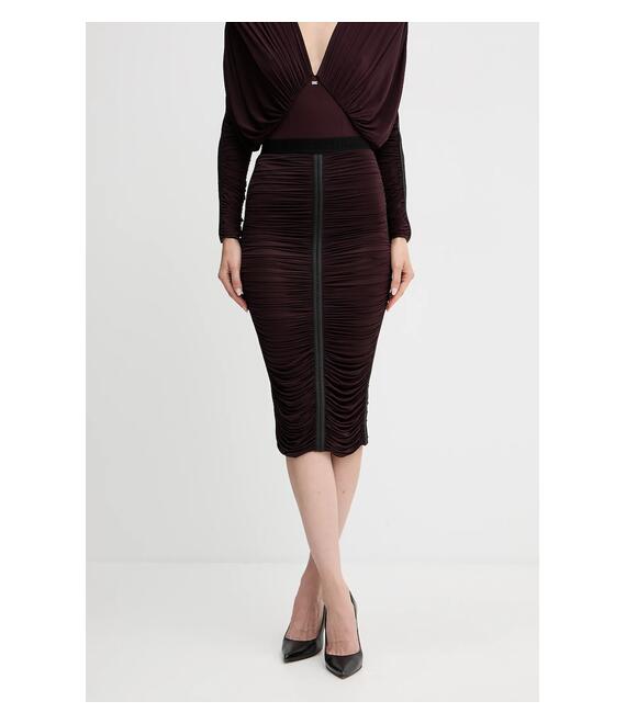 Φούστα Elisabetta Franchi χρώμα: μπορντό, GO13256E2