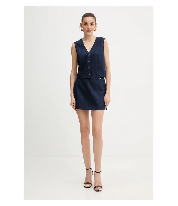 Μίνι φούστα Guess ZANITA χρώμα: ναυτικό μπλε, W5BD64 W2422