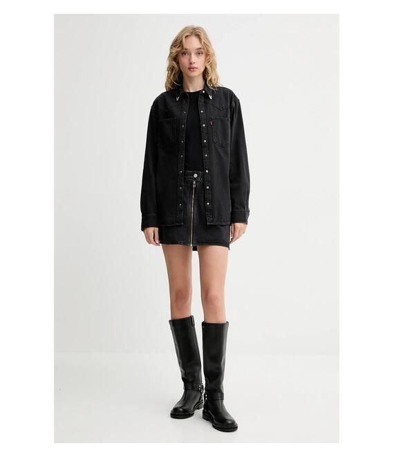 Τζιν φούστα Levi's χρώμα: μαύρο, 003RP