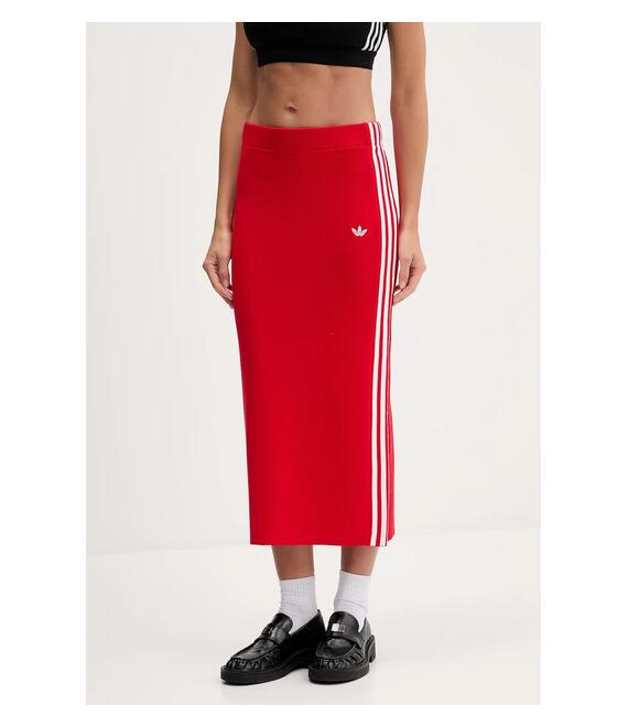 Φούστα adidas Originals Knit 3s χρώμα: κόκκινο, JW2660