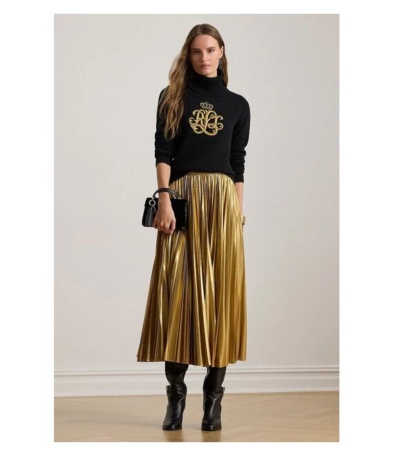 Φούστα Lauren Ralph Lauren χρώμα: χρυσαφί, 200P03432