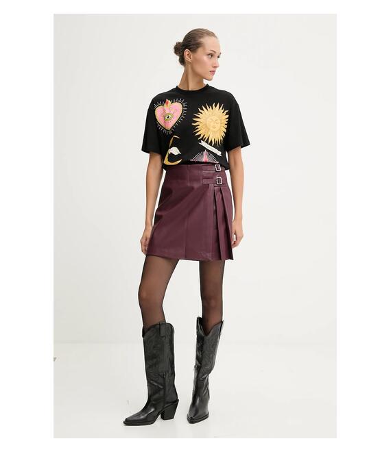 Φούστα Never Fully Dressed χρώμα: μπορντό, NFDSK722