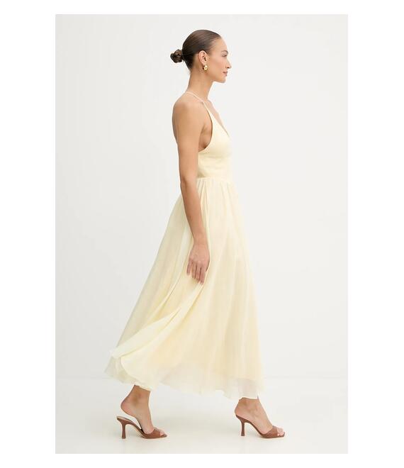 Φόρεμα Bardot χρώμα: κίτρινο, 59963DB